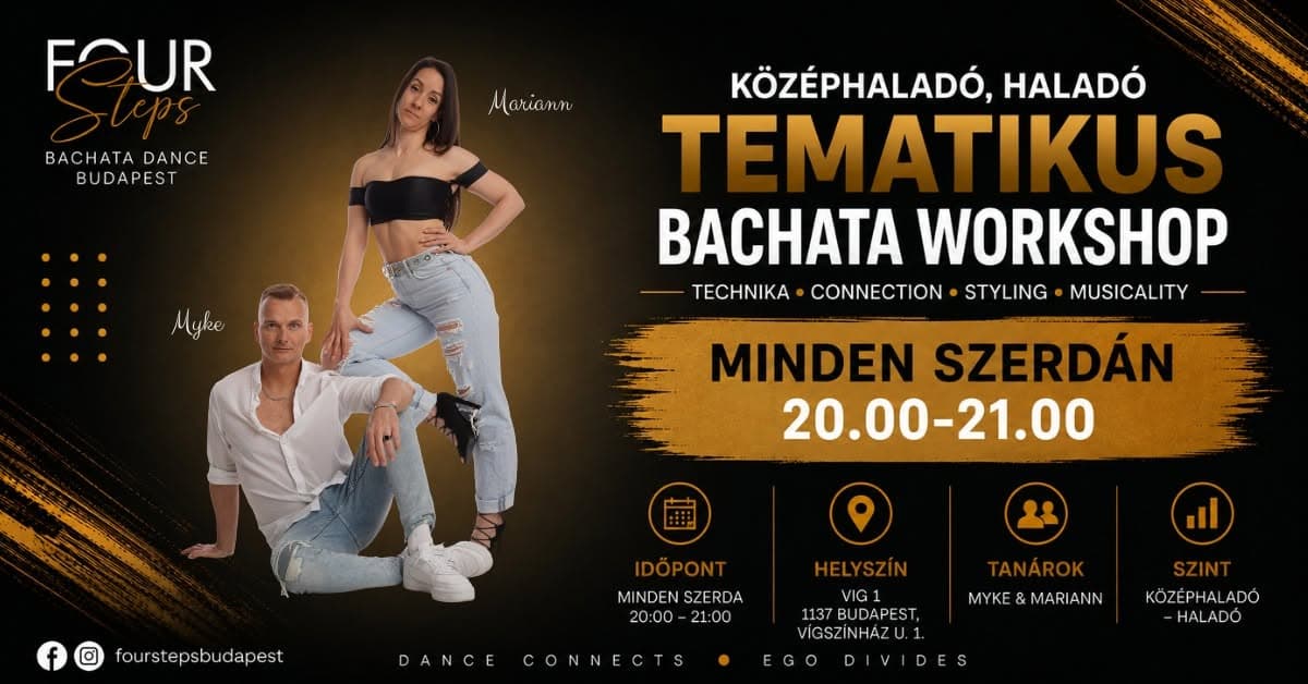 Középhaladó–Haladó Tematikus Bachata Workshop tanfolyam borítókép